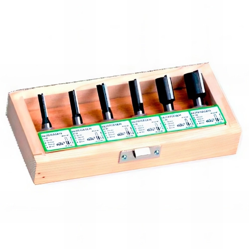 Coffret 6 mèches de défonceuse droite HM D. 6 à 20 x Q. 8 mm - 5480600 - Holzprofi