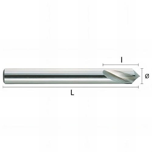 Foret métal à centrer 90° HSSCO CNC D. 3 x Lt. 50 x lu. 10 mm