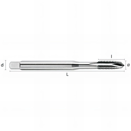 1 taraud machine HSSE DIN371/B D. BSW1/8-40 x Lt. 56 x Lu. 11 mm x Q. Carrée - 21380010800 - Hepyc