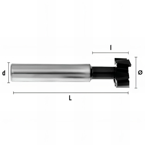 Fraise métal pour rainurer HSSE DIN851N D. 11 x Lt. 53,5 x lu. 4 x di. 10 mm Q. DIN 1835B