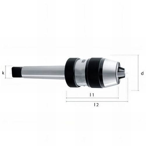 Mandrin automatique HP1 CM 2 D. 0 - 10 x Lt. 73 x lu. 82 mm Q. à tenon