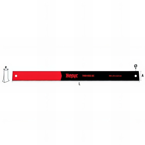 1 lame de scie à metaux HSS DC Ht. 25 x Lt. 300 x Lu. 1,5 mm x 10 TPI - 74013025155 - Hepyc