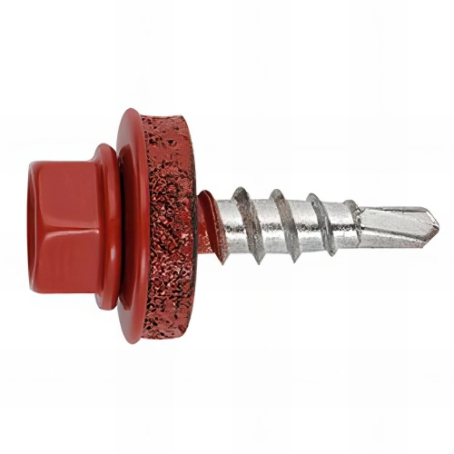 250 vis autoperceuses, tête hexagonale 8 rouge tuile 4,8 x 19 mm zingué spécial bac acier - AFRT144819 - Index