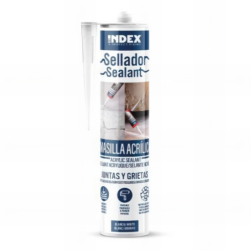 12 silicones scellant acrylique professionnel pour joints et fissures - 280 ml - blanc